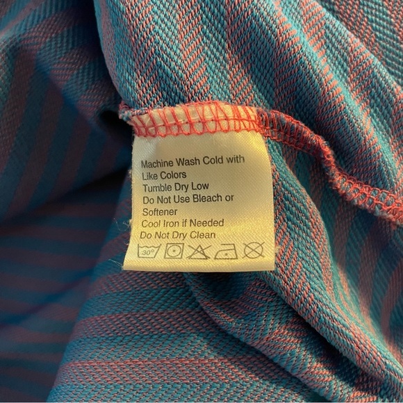 Bobby Jones X-H2O Golf Polo Short Sleeve Pink Blue Striped Size Medium - Picture 7 of 7